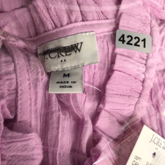 J. Crew Gauze Dress Flutter Sleeve A-Line Mini Orchid Flower Purple NWT M - Picture 11 of 11
